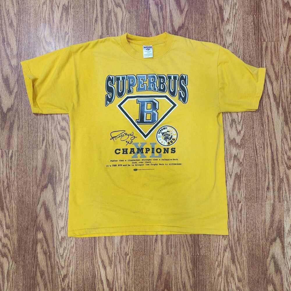 Large Pittsburgh Steelers NFL Football Jerome Bettis Superbus T Shirt 2006